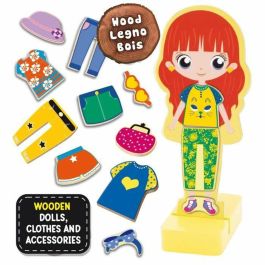 Lisciani Giochi LIS8008324098361 Muñeca de madera para crear fantásticos conjuntos Método Montessori