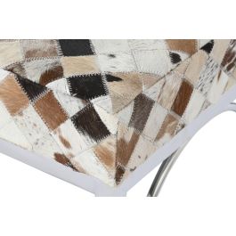 DKD Home Decor Descalzadora Colonial Piel Acero Camel Beige 41 x 44 x 122 cm