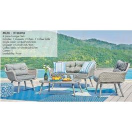 Sofa Terraza Y Jardin DKD Home Decor Marron Claro Gris Claro 72 x 76 x 127 cm Set de 4