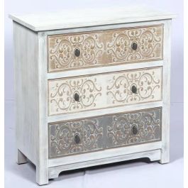 Comoda Arabe DKD Home Decor Blanco Marron 40 x 86 x 80 cm