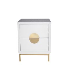 Mesita De Noche Oriental DKD Home Decor Blanco Dorado 40 x 50 x 40 cm