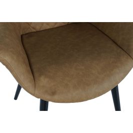 Silla Loft DKD Home Decor Camel Negro 64 x 82 x 68 cm (2 Unidades)