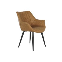 Silla Loft DKD Home Decor Camel Negro 64 x 82 x 68 cm (2 Unidades)