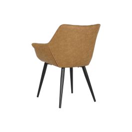 Silla Loft DKD Home Decor Camel Negro 64 x 82 x 68 cm (2 Unidades)