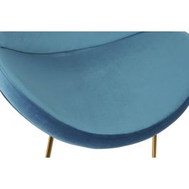 Silla Glam DKD Home Decor Azul Dorado 57 x 73 x 63 cm (2 Unidades)