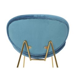 Silla Glam DKD Home Decor Azul Dorado 57 x 73 x 63 cm (2 Unidades)