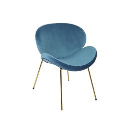 Silla Glam DKD Home Decor Azul Dorado 57 x 73 x 63 cm (2 Unidades)