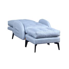 Sofa Cama Scandi DKD Home Decor Azul Celeste Negro 85 x 90 x 74 cm Set de 2