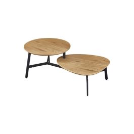 Mesa Centro Moderno DKD Home Decor Natural Negro 60 x 40.5 x 115 cm