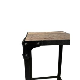 Mesita Auxiliar Item Home DKD Home Decor Natural Negro 38 x 75 x 38 cm Set de 2