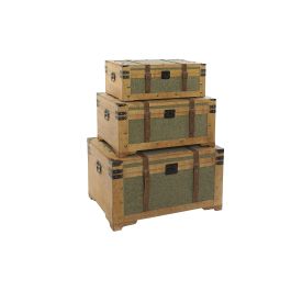 Baul Tropical DKD Home Decor Verde 50 x 45 x 81 cm Set de 3 Precio: 327.4138997459. SKU: B14P9VBXYA