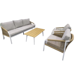 Sofa Terraza Y Jardin DKD Home Decor Blanco Natural 73 x 84 x 189 cm Set de 4 Precio: 973.50000055. SKU: B1E43ETC6G