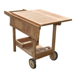 DKD Home Decor Camarera de Servicio Plegable con Ruedas para Terraza y Jardín, de Teca Marrón, 90x108x72 cm Precio: 272.89000046. SKU: B1KBZ7Q7QF