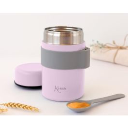KioKids Termo Papillero Lavanda De Acero Inoxidable Con Cuchara 500 mL