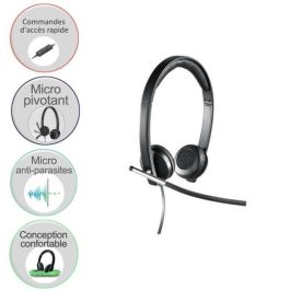 Auriculares Logitech H650e/ con Micrófono/ USB/ Negros