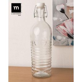 La Mediterran Botella Vidrio Clásica Boca Ancha 1.1L 30.4 x 9.2 x 9.1 cm