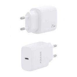 Aisens Cargador USB-C PD3.0 25W con Tecnología Power Delivery para móviles, cámaras y tablets, Blanco