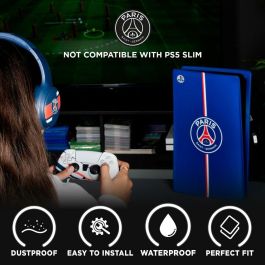 Konix PSG Placa frontal protectora para PS5 Slim de Silicona Antigolpes Antiarañazos Azul
