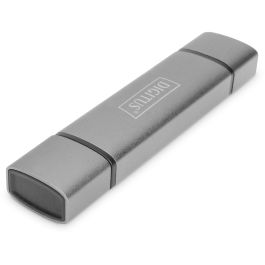 Digitus Dual Card Reader Hub USB-C USB 3.0 para tarjetas SD y Micro SD, OTG, Aluminio, 5000 Mbit/s