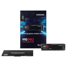 SAMSUNG 990 PRO 4 TB SSD M.2 PCIe 4.0 NVMe V-NAND TLC - Velocidad Lectura 7450 MB/s, Escritura 6900 MB/s - Para Gaming, PC y PS5 - Con Software Magician y Control Térmico