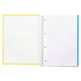 Cuaderno Espiral Liderpapel A4 Micro Crafty Tapa Forrada 120H 90 gr Cuadro 5 mm 5 Bandas 4 Taladros Color Amarillo