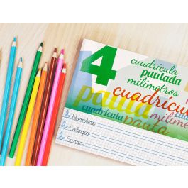 Libreta Liderpapel Pautaguia Tapa Cartoncillo 32 Hojas Din A5 70 gr Cuadriculado Pautado 4 mm Apaisado Con Margen 10 unidades