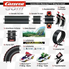 Carrera Pista de Slot Nintendo Mario Kart P-Wing, Circuito con 2 Coches (Mario y Yoshi), 4,9 Metros y 2 Jugadores (+6 años)