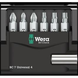 Wera 05135810001 Bit-Check 7 Universal 4 - Juego de 6 puntas Phillips, Pozidriv y Torx con soporte