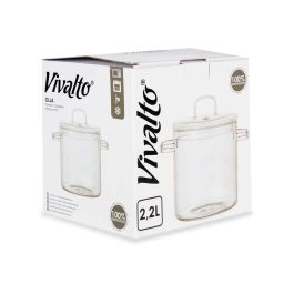 Olla de Borosilicato Vivalto 2200 ml, 15.3x19.5x21 cm, Transparente, Apto Horno y Microondas (6 Unidades) Olla de Borosilicato Vivalto 2200 ml, 15.3x19.5x21 cm, Transparente, Apto Horno y Microondas (6 Unidades)