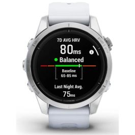Garmin epix Pro (Gen 2) Smartwatch GPS 42mm AMOLED Pantalla Táctil Wi-Fi Plata Correa Blanca 1.2" 32GB