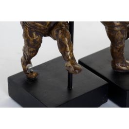 DKD Home Decor Figura Decorativa Moderna de Bailarina en Aluminio Dorado, Juego de 2 Unidades. Ideal para Decoración del Hogar. Medidas 31x20x10 cm.