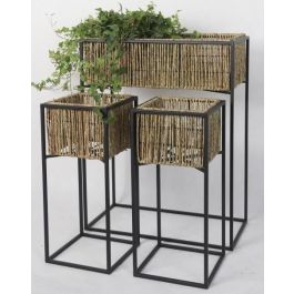 Macetero Balines DKD Home Decor Negro Natural 26.5 x 69 x 53.5 cm Set de 3 Precio: 87.5900003. SKU: B1GBGND8SW