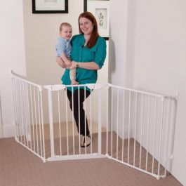 Barrera de seguridad - DREAMBABY - NEWPORT - 3 paneles - 85,5-200 x 74 cm - Bidireccional - Blanco Barrera de seguridad - DREAMBABY - NEWPORT - 3 paneles - 85,5-200 x 74 cm - Bidireccional - Blanco