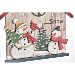 DKD Home Decor Decoración Colgante Navidad Tradicional de Madera Rojo Verde 2x28x30cm (Set de 6 Unidades Surtidas)