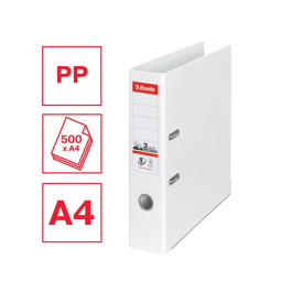 Esselte Archivador de Palanca N1 DIN A4 Lomo 75 mm Cartón Forrado Color Blanco