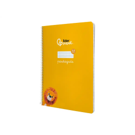 Liderpapel Cuaderno espiral A4 Pautaguía tapa blanda 80 hojas 75gr cuadro pautado 2,5mm color amarillo