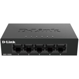 D-Link DGS-105GL Switch de Red Gigabit Ethernet 5 Puertos, 10 Gbps, Plug & Play, Metálico, Silencioso y Eficiente