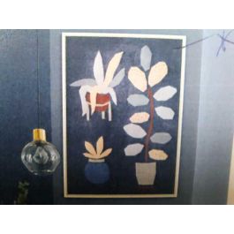 DKD Home Decor Cuadro Moderno Azul con Diseño de Flores para Decoración, Materiales Lienzo y PS, 123 x 83 x 4.5 cm (2 Unidades)