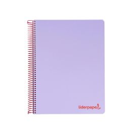 Cuaderno Espiral Liderpapel A5 Micro Wonder Tapa Plastico 120H 90 gr Cuadro 5 mm 5 Bandas 6 Taladros Color Violeta