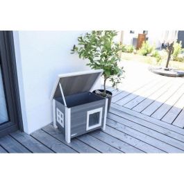 Casa para gatos - KERBL - ECO Eli - Gris / Blanco - 57 x 45 x 43 cm