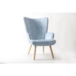 DKD Home Decor Butaca Scandi Azul Celeste y Natural, Patas de Madera, Asiento de Poliéster, Desmontable. 75x96x67 cm, Altura Asiento 40 cm. Precio: 136.49999957. SKU: S3034031
