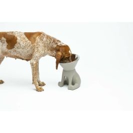 Comedero para Perro United Pets Up Elisabeth Gris Acero Inoxidable Polietileno 1 L