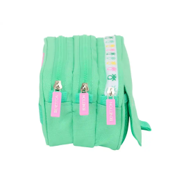 Portatodo Triple Benetton Mint Verde 21,5 x 10 x 8 cm