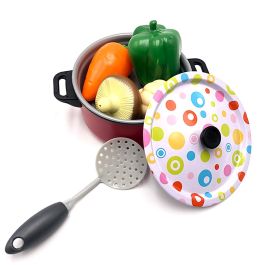 Tachan Cs007 Set de Menaje Cocina de Juguete Metálico 22 Piezas con Alimentos, Sartenes y Cazuelas para Niños +3 Años