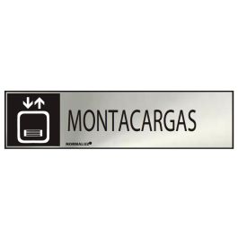 Normaluz Cartel informativo montacargas en acero inoxidable adhesivo 0.8mm, 5x20cm, profesional/doméstico