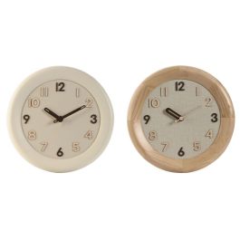 Reloj Pared Scandi DKD Home Decor Natural Beige 5 x 30 x 30 cm (2 Unidades)