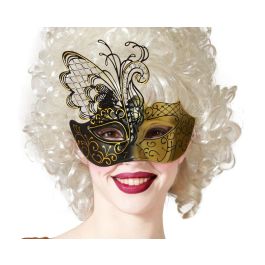 Antifaz Venecia Negro Dorado con Pedrería para Fiestas de Gala y Eventos Elegantes Precio: 5.89000049. SKU: B16NT5JZ8Y