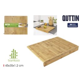 Quttin Tabla Cortar Bambú con Borde 45 cm x 35 cm x 1.2 cm (4 Unidades)