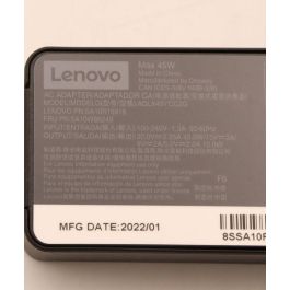 Lenovo Adaptador de Corriente Original USB-C 45W PD 3.0 para Laptops ThinkPad y Modelos Lenovo Lenovo Adaptador de Corriente Original USB-C 45W PD 3.0 para Laptops ThinkPad y Modelos Lenovo