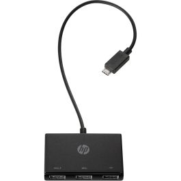 HP Hub USB-C a USB-A Portátil | Adaptador con 3 Puertos USB (1x USB 3.0 Carga) para Portátiles y Tablets | Conecta Múltiples Accesorios